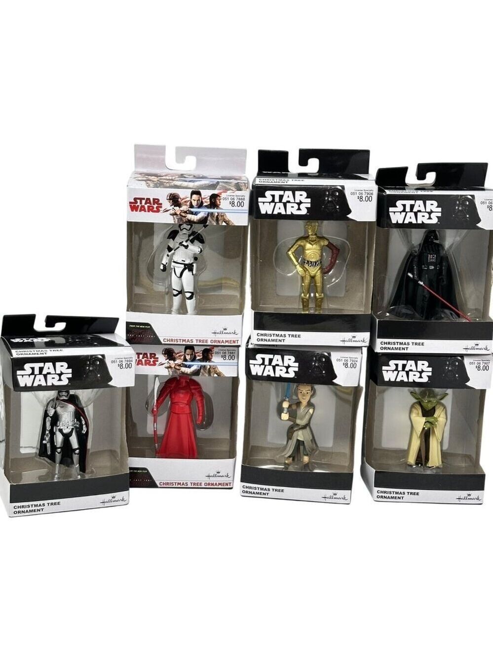 Star Wars Hallmark Ornaments Set Vader Yoda Rey C3PO Phasma Guard Stormtrooper
